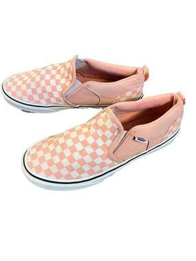 Vans Asher Women's Slip-On Checkerboard Tropical Peach Sneakers Size 6